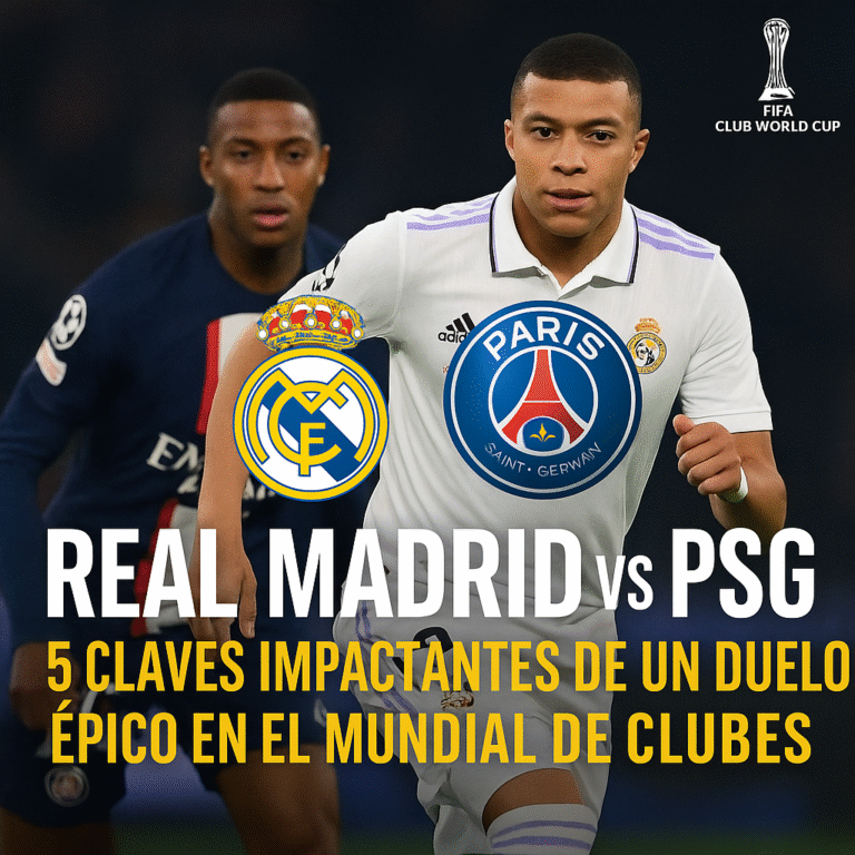 Real Madrid vs PSG Kylian Mbappé con la camiseta del Real Madrid enfrentando al PSG en el Mundial de Clubes 2025